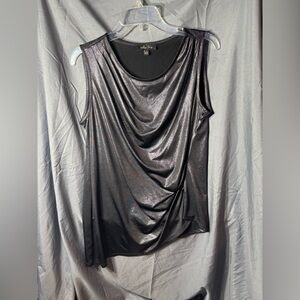 Melissa Paige Black Metallic Drape Sleeveless Camisole EPC